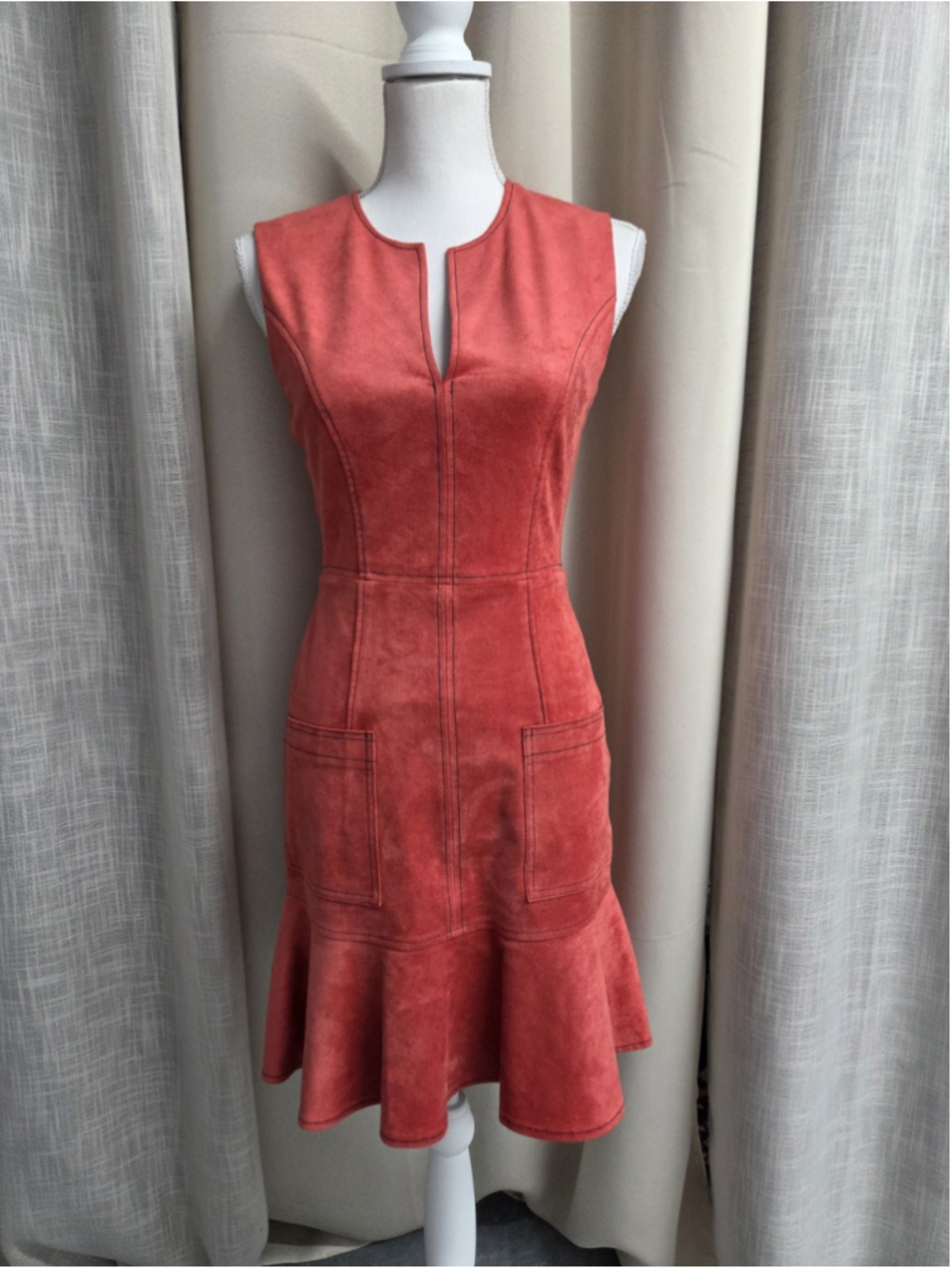 NWT BCBGMaxAzria Gilli Faux Suede Sleek Western Modern Retro Size 02